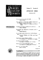 Public Health Reports  v 76 no 8 August 1961  table of contents