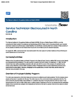 Service Technician Electrocuted in North Carolina FACE 8548