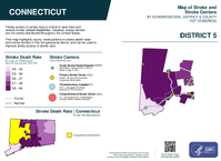 CT Congressional District 05 Stroke and Stroke Centers Map 119th Congress