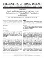 Reach and Effectiveness of a Weight Loss Intervention in Patients With Prediabetes in Colorado