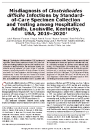 Misdiagnosis of Clostridioides difficile Infections by StandardofCare Specimen Collection and Testing among Hospitalized Adults Louisville Kentucky USA 201920201
