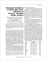 Serologic Evidence of West Nile Virus Infection in Horses Yucatan State Mexico