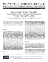Improving Fruit and Vegetable Consumption Use of FarmtoConsumer Venues Among US Adults