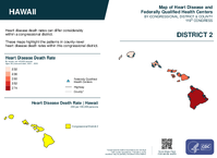 HI Congressional District 02 Heart Disease and Federally Qualified Health Centers Map 119th Congress