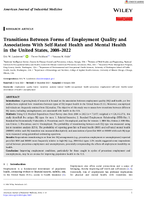 Transitions Between Forms of Employment Quality and Associations with SelfRated Health and Mental Health in the United States 20082022