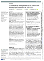 COPD Mortality Among Workers in the Construction Industry by Occupation USA 20212022