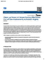 CleanUp Person at Veneer Factory Killed When CutOff Saw Inadvertently Activated  Virginia FACE 9420