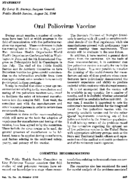 Oral poliovirus vaccine