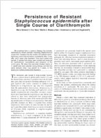 Persistence of Resistant Staphylococcus epidermidis after Single Course of Clarithromycin