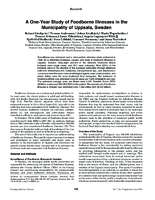 A oneyear study of foodborne illnesses in the municipality of Uppsala Sweden