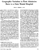 Geographic variation in first admission rates to a State mental hospital