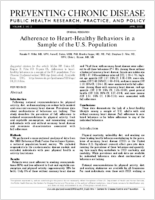 Adherence to HeartHealthy Behaviors in a Sample of the US Population