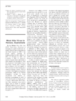 West Nile Virus in Horses Guatemala