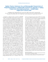 Update Product SubstanceUse and Demographic Characteristics of Hospitalized Patients in a Nationwide Outbreak of Ecigarette or Vaping Product UseAssociated Lung Injury  United States August 2019January 2020