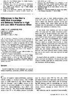 Differences in gay mens AIDS risk knowledge and behavior patterns in high and low AIDS prevalence cities