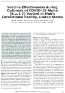 Vaccine Effectiveness during Outbreak of COVID19 Alpha B117 Variant in Mens Correctional Facility United States