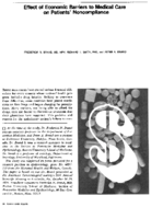 Effect of economic barriers to medical care on patients noncompliance