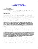 Potential Exposure to Lead in Artificial Turf Public Health Issues Actions and Recommendations June 18 2008