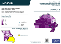 MO Congressional District 08 Stroke and Federally Qualified Health Centers Map 119th Congress