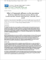 Effect of Community Affluence on the Association Between Individual Socioeconomic Status and Cardiovascular Disease Risk Factors Colorado 20072008