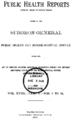 Public Health Reports  vol XVIII part I nos 1 to 26