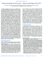 Progress Toward Measles Elimination  Western Pacific Region 20132017