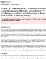 Interim US guidance for risk assessment and public health management of persons with potential 2019 novel coronavirus 2019nCoV exposure in travelassociated or community settings