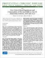 New School Meal Regulations and Consumption of Flavored Milk in Ten US Elementary Schools 2010 and 2013