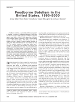 Foodborne Botulism in the United States 19902000