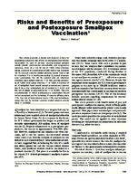 Risks and Benefits of Preexposure and Postexposure Smallpox Vaccination1