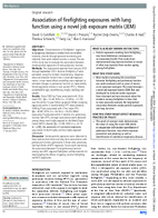Association of Firefighting Exposures with Lung Function Using a Novel Job Exposure Matrix JEM