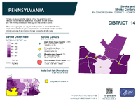 PA Congressional District 14 Stroke and Stroke Centers Map 118th Congress