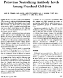 Poliovirus neutralizing antibody levels among preschool children