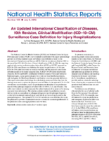 An Updated International Classification of Diseases 10th Revision Clinical Modification ICD10CM Surveillance Case Definition for Injury Hospitalizations