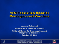 VFC resolution update  meningococcal vaccines