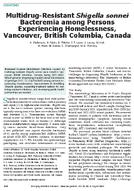 MultidrugResistant Shigella sonnei Bacteremia among Persons Experiencing Homelessness Vancouver British Columbia Canada