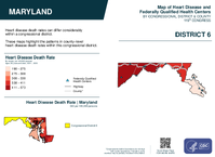 MD Congressional District 06 Heart Disease and Federally Qualified Health Centers Map 119th Congress