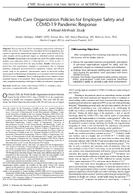 Health Care Organization Policies for Employee Safety and COVID19 Pandemic Response A MixedMethods Study