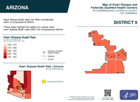 AZ Congressional District 09 Heart Disease and Federally Qualified Health Centers Map 119th Congress