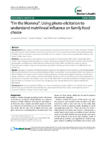 Im the Momma Using photoelicitation to understand matrilineal influence on family food choice