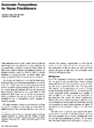 Economic Perspectives For Nurse Practitioners