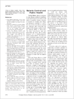 Malaria Control and Public Health