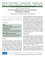 Core Competencies for Chronic Disease Prevention Practice