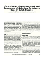 Enterobacter cloacae Outbreak and Emergence of Quinolone Resistance Gene in Dutch Hospital