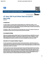 41YearOld Truck Driver Electrocuted in Kentucky FACE 8651