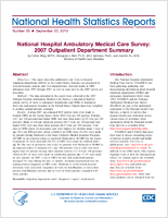 National Hospital Ambulatory Medical Care Survey 2007 outpatient department summary