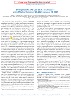 Emergence of SARSCoV2 B117 Lineage  United States December 29 2020January 12 2021