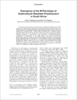 Emergence of the M phenotype of erythromycinresistant pneumococci in South Africa