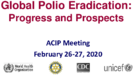 Global polio eradication  progress and prospects