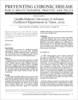 HealthRelated Outcomes of Adverse Childhood Experiences in Texas 2002